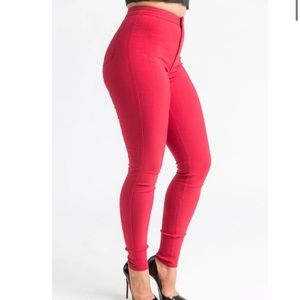 SWANK Red Super Ga Stretch Jeans